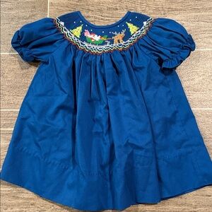 Blue Smocked Kids Casual Dress Size 9m $15